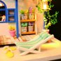 bestforyou11 DIY LED Light Coastal Villa Doll House Miniatures Furniture Gift Kit