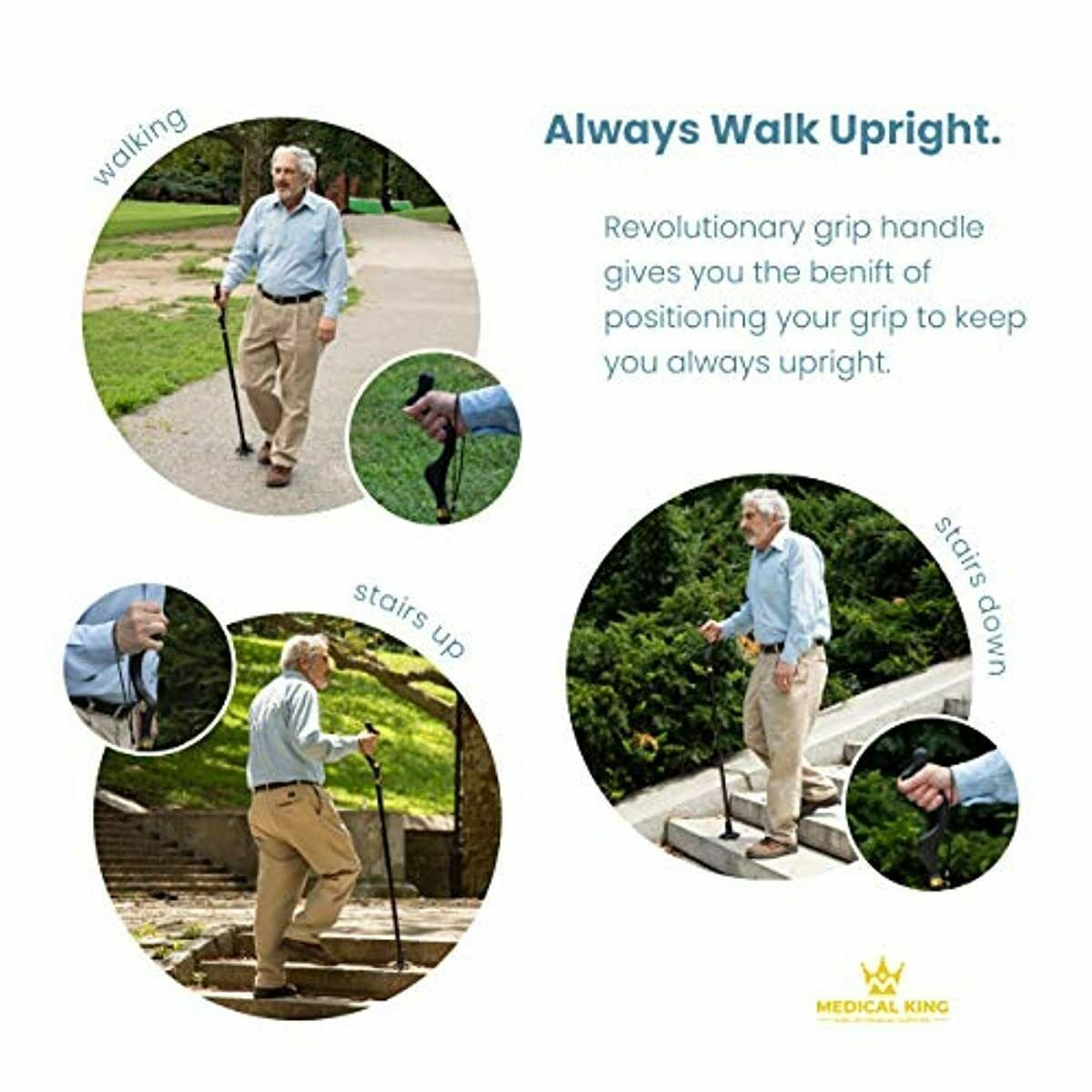 bestforyou11 Campbell Posture Cane Walking Cane with Adjustable
