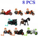 Super Heroes Dead Ghost Rider Panther Pool with Motorcycle Minifigures Lego Compatible