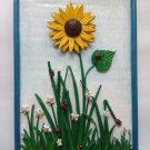 Sunflower and the Ladybugs Wall Hanging Handmade Paper crafted Home/Wall Decor
