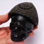 4.1" Amazing Natural Copper iron ore skull,Quartz Crystal Skull hand-carved  Y11