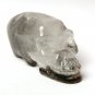 4.5" Clear green phantom crysta skull long Alien Garden Chakra Healing gift YL10