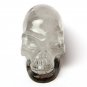 4.5" Clear green phantom crysta skull long Alien Garden Chakra Healing gift YL10