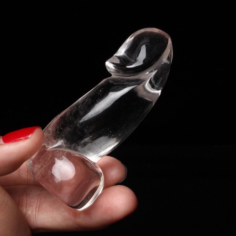 NATURAL Clear Crystal Penis  worship Polished Quartz Massage Wand Dick 999