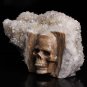 Stunning Giant 7" Quartz Druse Carved Crystal Skull Cluster clear sculpture TC12