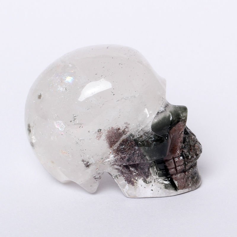 2.3" Green Quartz Skull Crystal Gemstone Specimen Reiki Chakra Metaphysical TL4