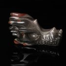 3.8" Natural Ocean jasper quartz crystal skull dragon hand-carved sculpture LH9