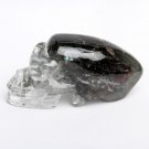 4.7" Natural Green Clear Quartz Crystal Skull sculpture Ancient  Amar ET YL5