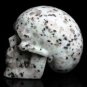 3" Natural Spotted stone Crystal quartz Skull, Realistic reiki Healing GIFT TB1