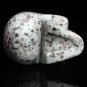 3" Natural Spotted stone Crystal quartz Skull, Realistic reiki Healing GIFT TB1