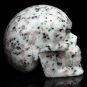 3" Natural Spotted stone Crystal quartz Skull, Realistic reiki Healing GIFT TB1