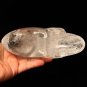 6.2" Natural Green Clear Quartz Crystal Skull Long activated Alien Amar ET YL8