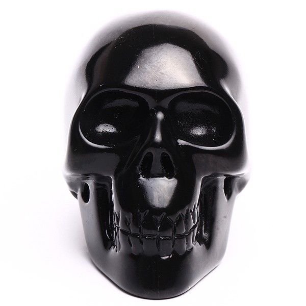 104g Natural obsidian crystal quartz Skull Hand Carved Crystal Polished Reiki TH