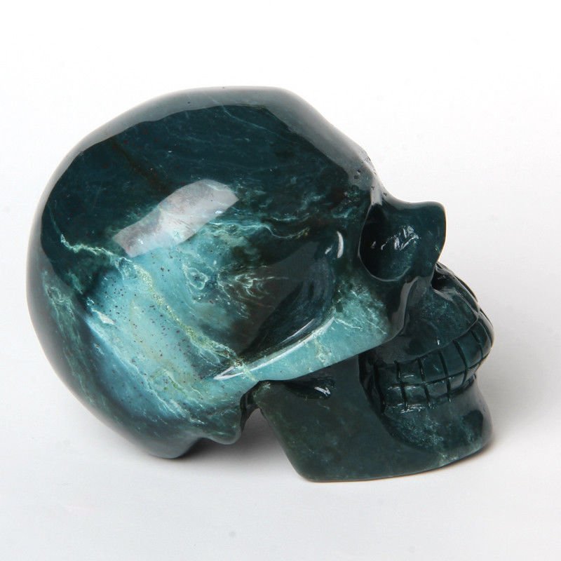 3.1" BRAZIL GEODE AGATE Carved Crystal Skull Skeleton, Realistic, meditation N38