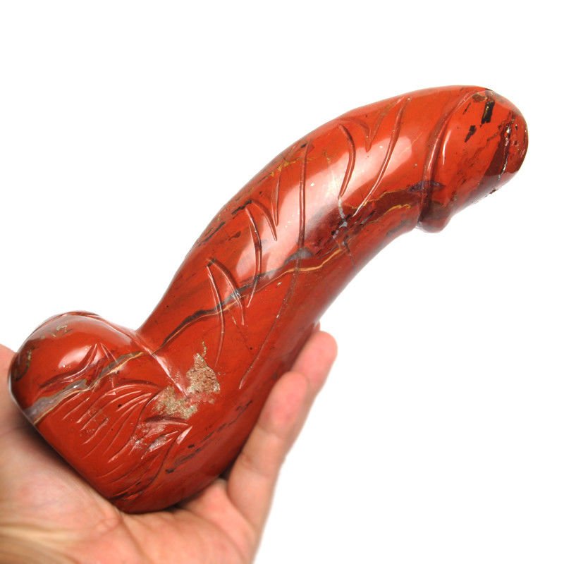 7.8" Natural Red Jasper crystal Penis Wand Phallus Dick Genitals worship BH6