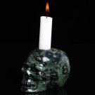 4" Natural Kabbah Jasper Crystal Skull Candlestick,Crystal Healing Laughter TZ1