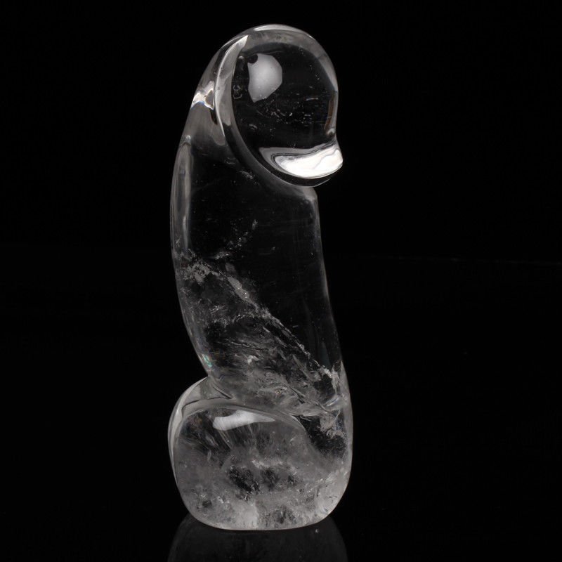 NATURAL Clear Crystal Penis Polished Quartz Crystal Healing Massage Dick 1002