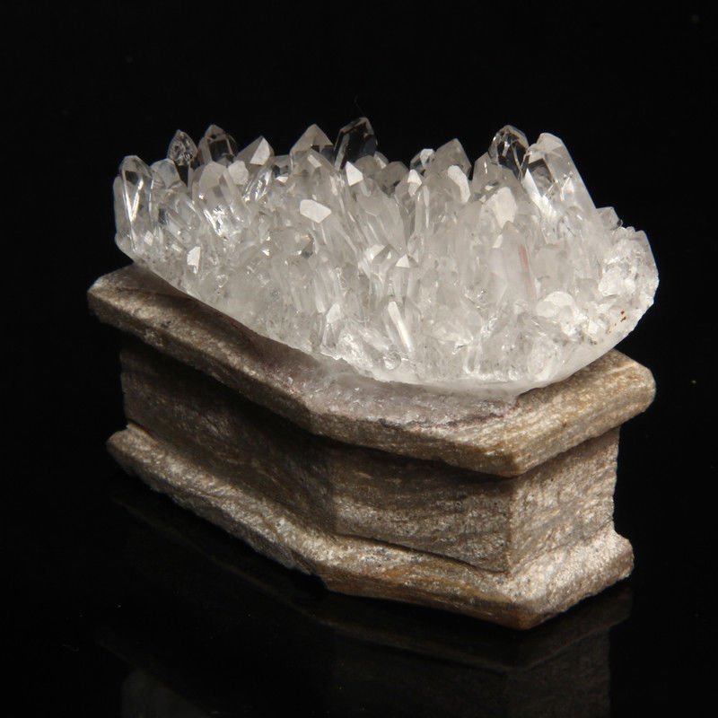 2.4" Natural quartz crystal cluster Druse coffin, hand-carved Reiki Healing GC3
