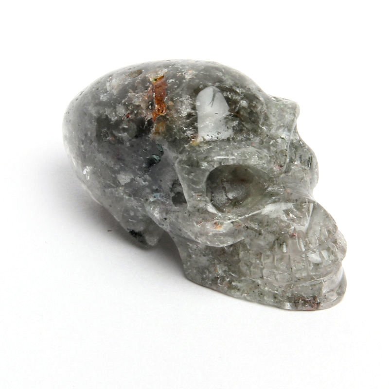 341G Green Strawberry Quartz Crystal Skull