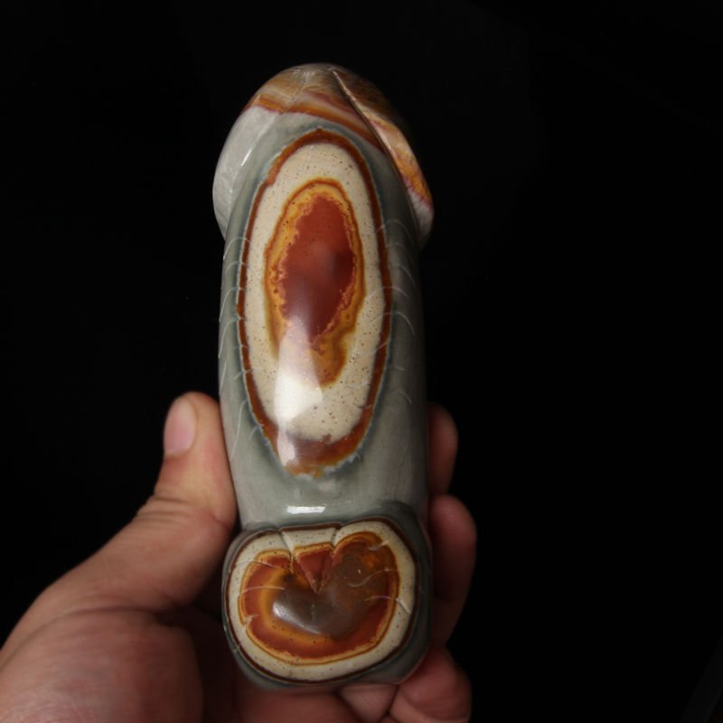 5.2"Natural Ocean Jasper Crystal Phallic Phallus Penis Dick Genitals worship 107