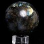 65mm Natural Rainbow Labradorite ball,crystal Sphere  Divination healing QL2