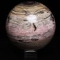 99mm Natural Peach Blossom Jasper crystal ball,Sphere Massage energy healing QT1