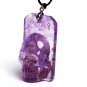 37g Natural Quartz Crystal Skull Pendant Citrine Ametrine yellow purple TZ3