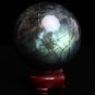 71mm Natural Beautiful Rainbow Labradorite ball,crystal Sphere meditation QL1