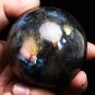 71mm Natural Beautiful Rainbow Labradorite ball,crystal Sphere meditation QL1