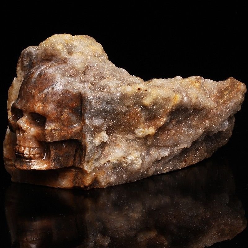 4.9"  Natural beautiful Twinkling Star mine Crystal Skull,Crystal Healing TS2
