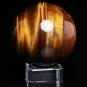 46mm Natural Tiger's Eye Quartz crystal Ball Sphere meditation energy healing H2