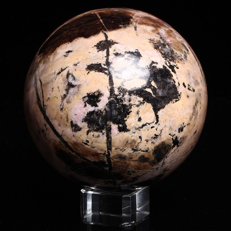 80mm Natural Peach Blossom Jasper crystal ball, Magic beauty energy healing QT2