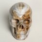 2.7" Amazing Natural Fossil wood skull,quartz Crystal Skull,Crystal Healing TM4