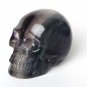 3" Natural clear Amazing fluorit Purple amethyst Crystal Skull, hand- carved N45