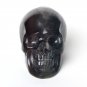 3" Natural clear Amazing fluorit Purple amethyst Crystal Skull, hand- carved N45