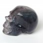 3" Natural clear Amazing fluorit Purple amethyst Crystal Skull, hand- carved N45