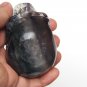 3" Natural clear Amazing fluorit Purple amethyst Crystal Skull, hand- carved N45