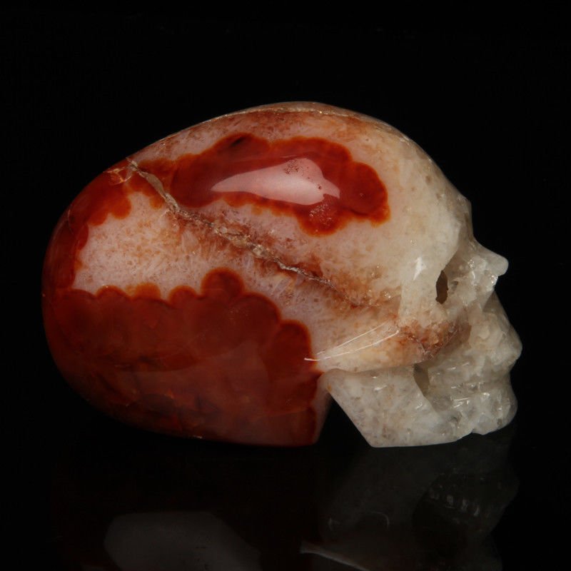294g 3.4" Natural Agate Crystal Cave skull, Crystal Skull ,Crystal Healing N73