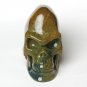 4.9" Natural Ocean Jasper Carved Mayan Alien Crystal Skull, Chakra Healing (N25)