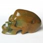 4.9" Natural Ocean Jasper Carved Mayan Alien Crystal Skull, Chakra Healing (N25)