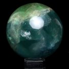 68mm Natural Rare blue Rainbow Fluorite ball,crystal Sphere meditation energy Y5