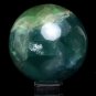 68mm Natural Rare blue Rainbow Fluorite ball,crystal Sphere meditation energy Y5