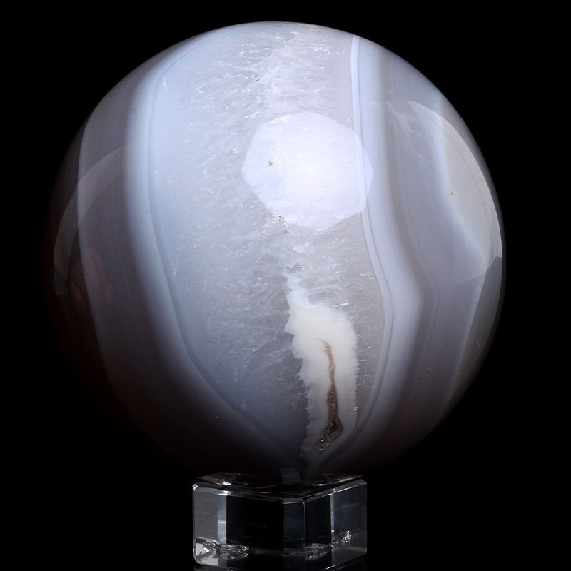 82mm Natural agate Ball Quartz crystal Ball Magic Sphere Divination healing QM2