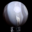 82mm Natural agate Ball Quartz crystal Ball Magic Sphere Divination healing QM2