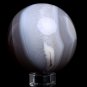 82mm Natural agate Ball Quartz crystal Ball Magic Sphere Divination healing QM2
