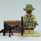 Army soldier Custom minifigure Comic movie building green hat army toy figure