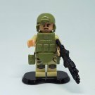 Army soldier Custom minifigure Comic movie building green helmet army toy figure