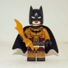 Batman gold DC Custom minifigure cartoon movie building toy figure!
