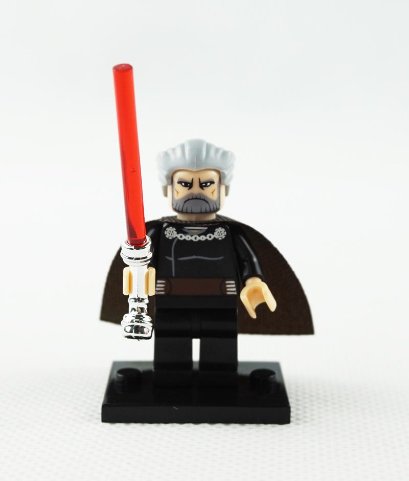 Count Dooku Star Wars Sith lord Custom minifigure movie building toy figure