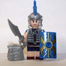 Roman legionary soldier blue Custom minifigure building army castle knight toy figure
